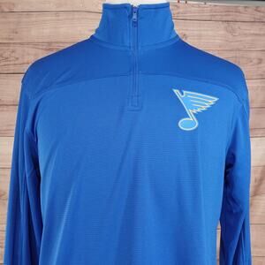 New! St Louis Blues Shirt Mens Large NHL Hockey 1/4 Zip Lightweight Pullover